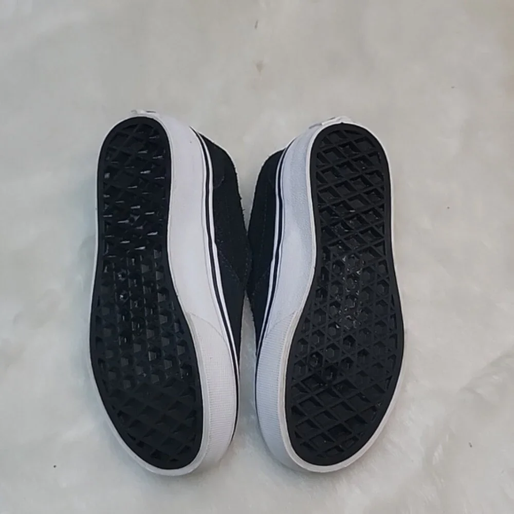 VANS Girl's Black Suede Gold Bunny Easter Novelty Classic Skate Low Sneaker 10.5